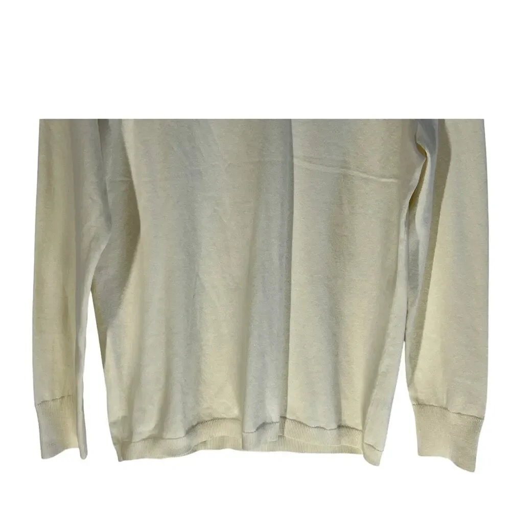TALBOTS WOMENS SIZE LARGE PETITE FINE KNIT TURTLENECK SWEATER CREAM NEW